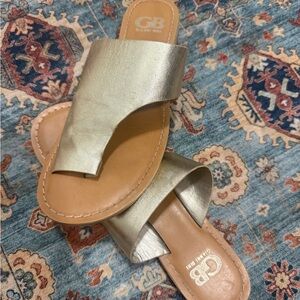 Gianni Bini Metallic Slide Sandals